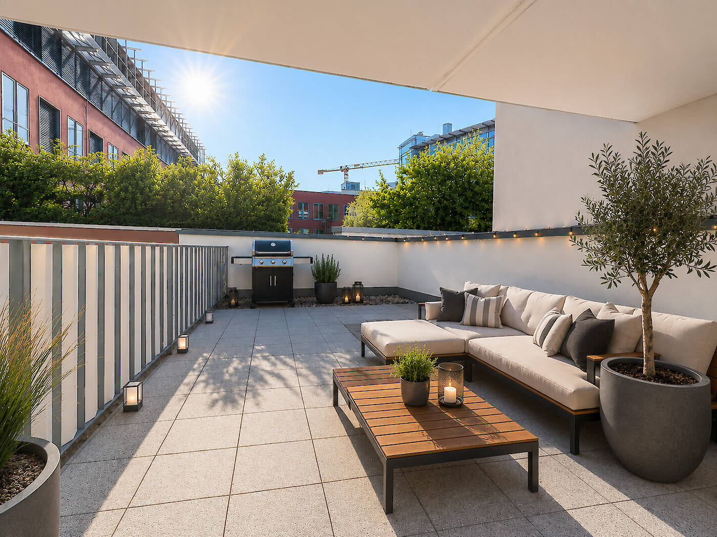 Dachterrasse-Möblierungsbeispiel