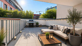 Dachterrasse-Möblierungsbeispiel
