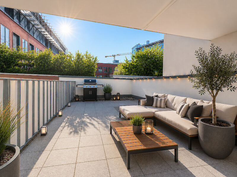 Dachterrasse-Möblierungsbeispiel