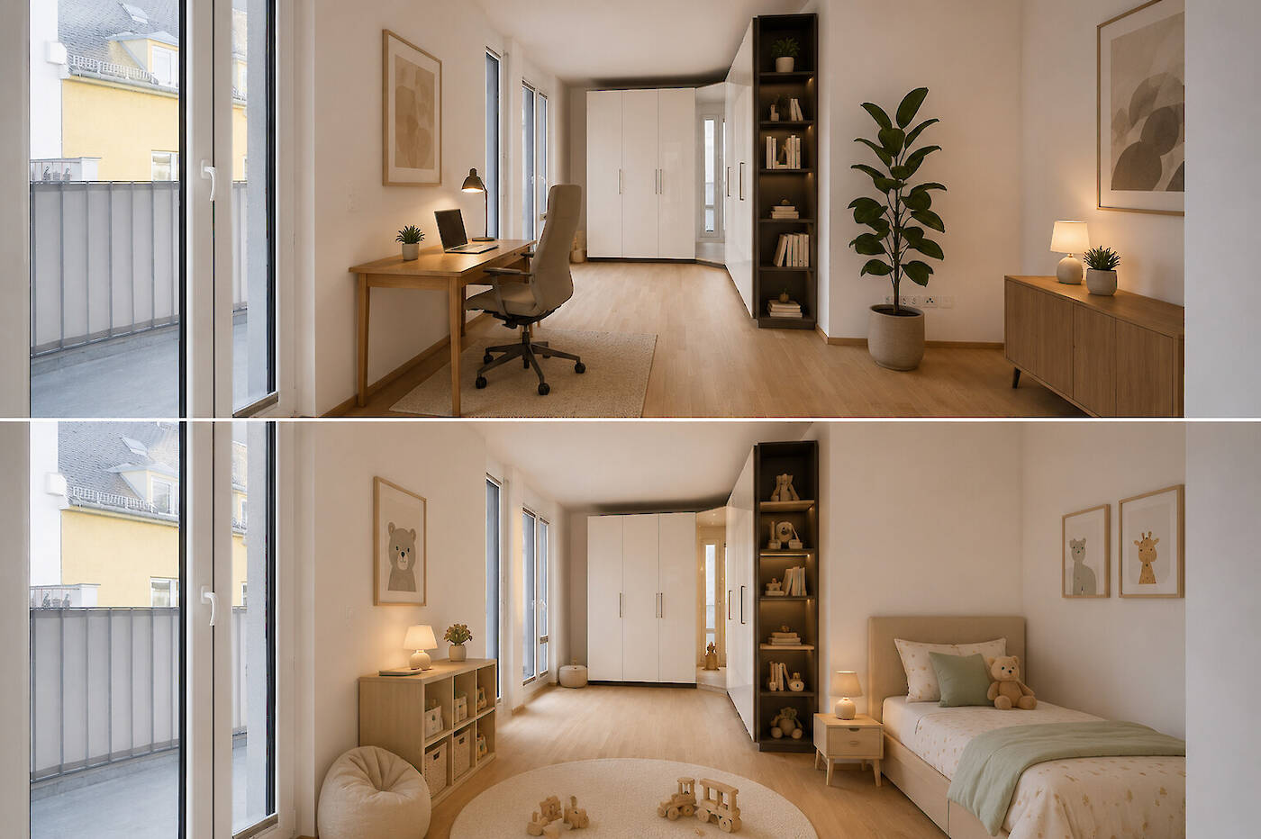 Kinderzimmer / Büro Möblierungsvorschlag